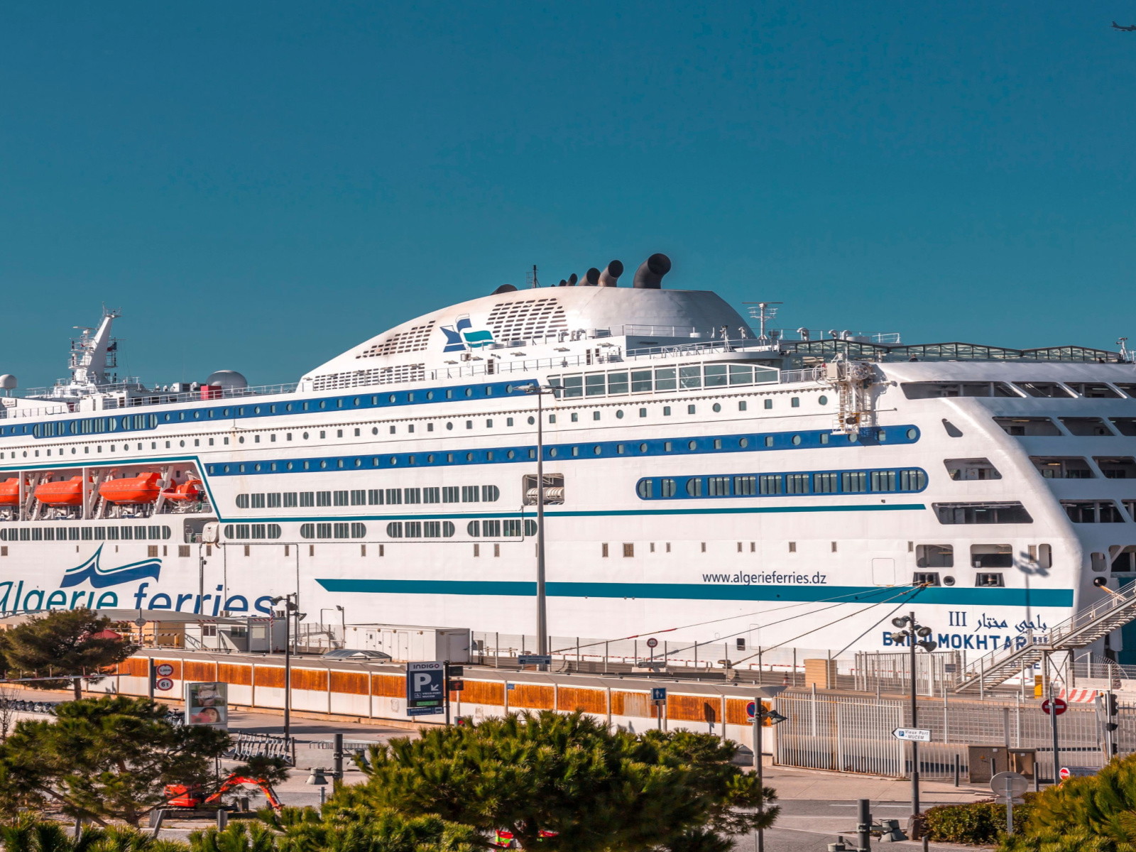 A large cruise ship in Marseille, France.