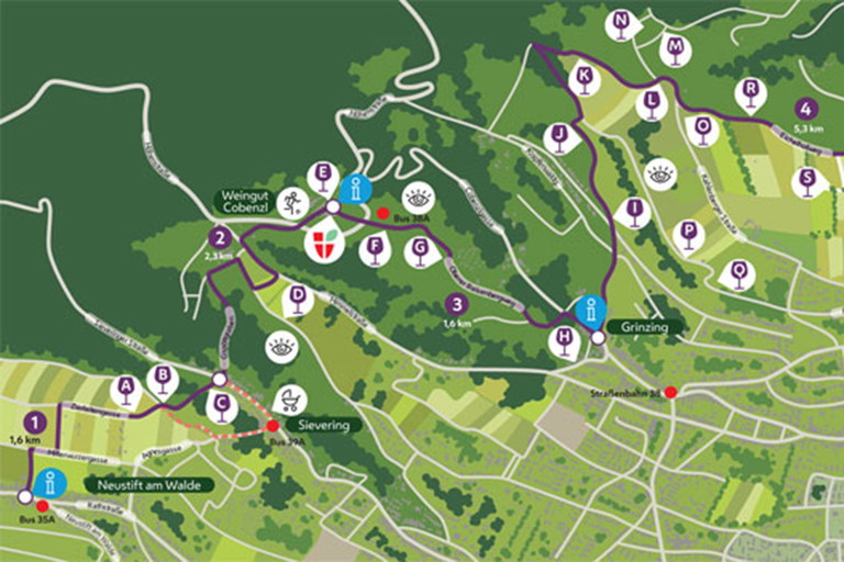 Weinwanderweg »Neustift bis Nußdorf«.