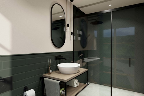 Eines der Badezimmer des Boutique-Hotels.