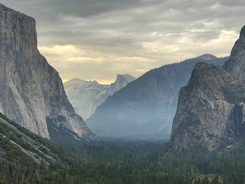 Famous Tunnel View at Yosemite National Park, California.