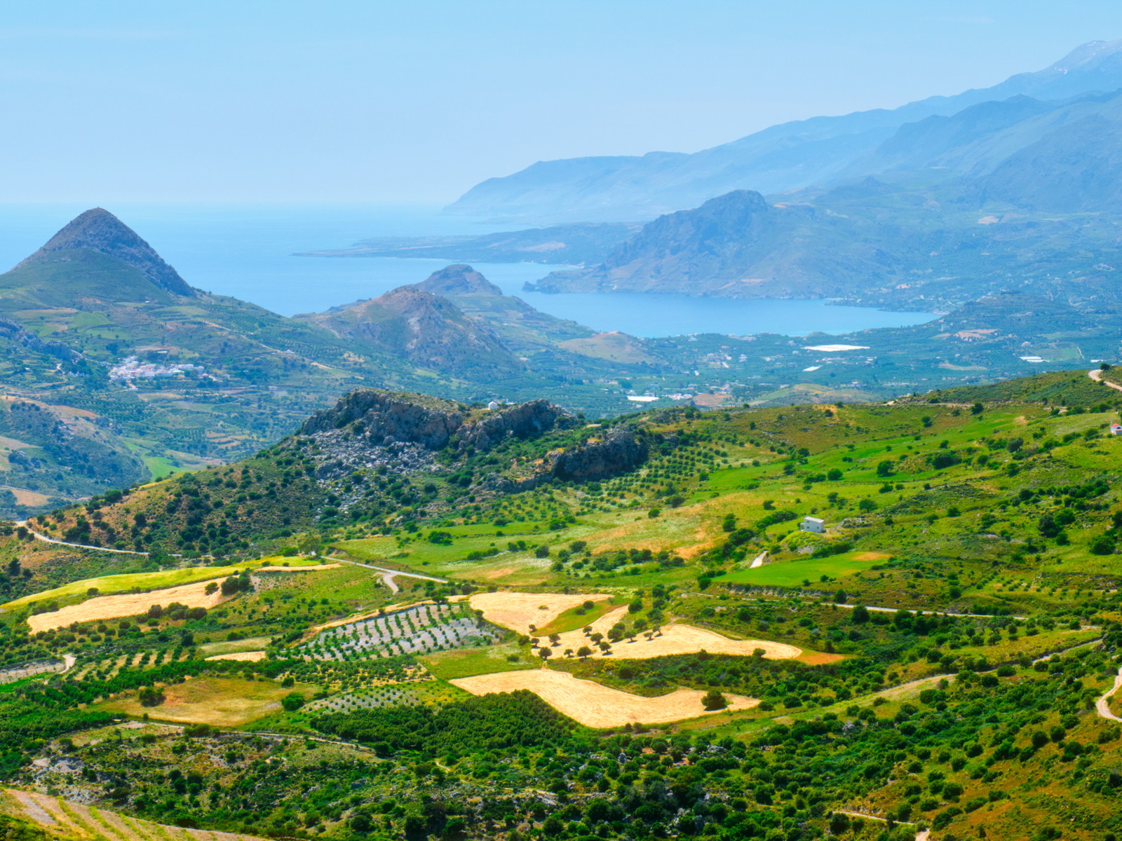 Vineyards and farmland in Crete.
