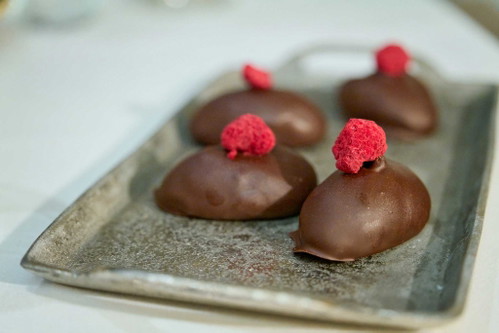 Gänseleber-Praline in Schoko