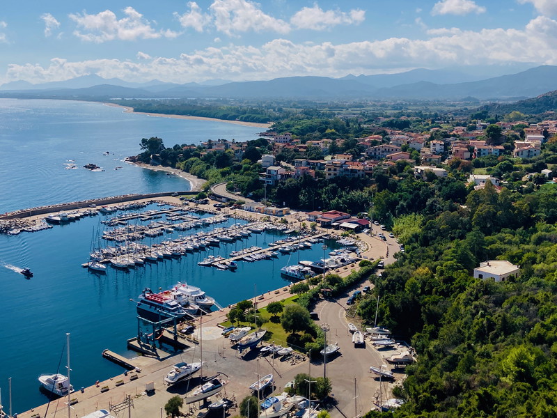 View of Santa Maria Navarese&nbsp;harbour&nbsp;from Sa Cadrea restaurant.