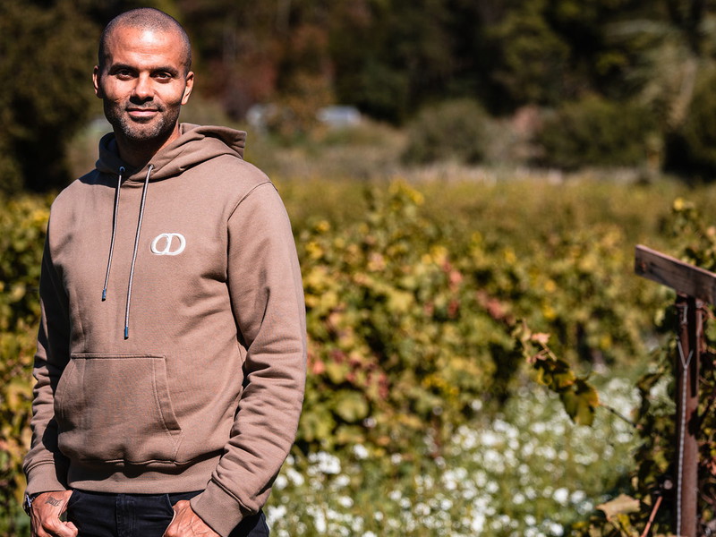 Tony Parker in den Weinbergen von Château Saint Laurent.