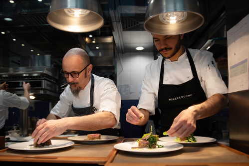 Meister der Präzision: Enrico Crippa und Souschef Agostino d’Alessio.