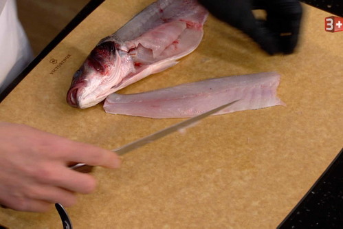 ... und das Filet zuschneiden.