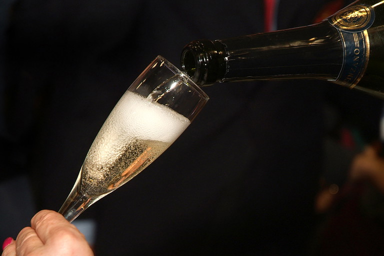 Sparkling white wine Asti Spumante.