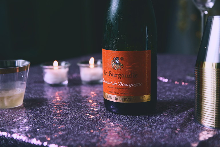 A bottle of La Burgondie Cremant de Bourgogne Brut Reserve.