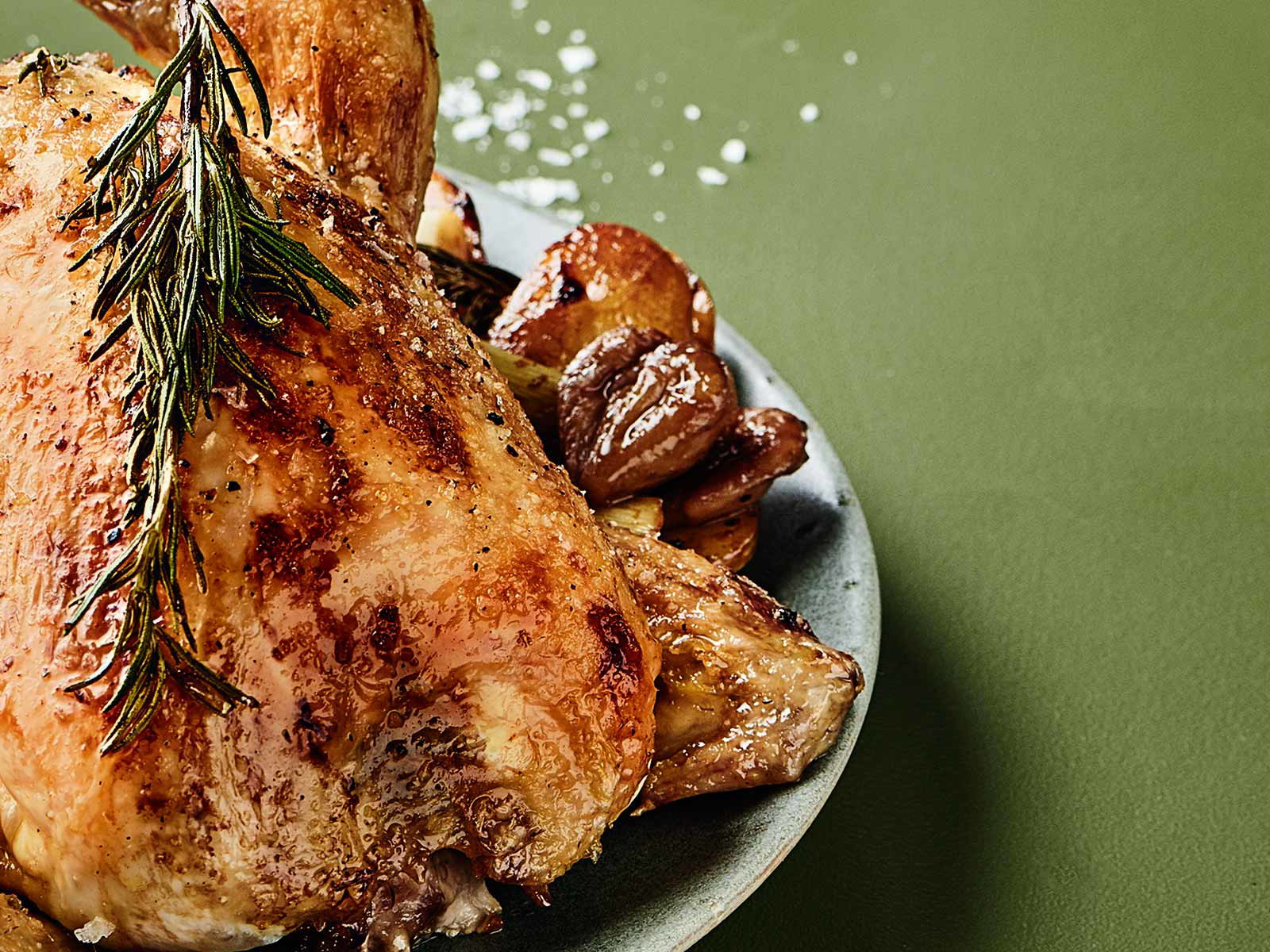 Marroni machen dieses Brathuhn extra sämig-samtig.