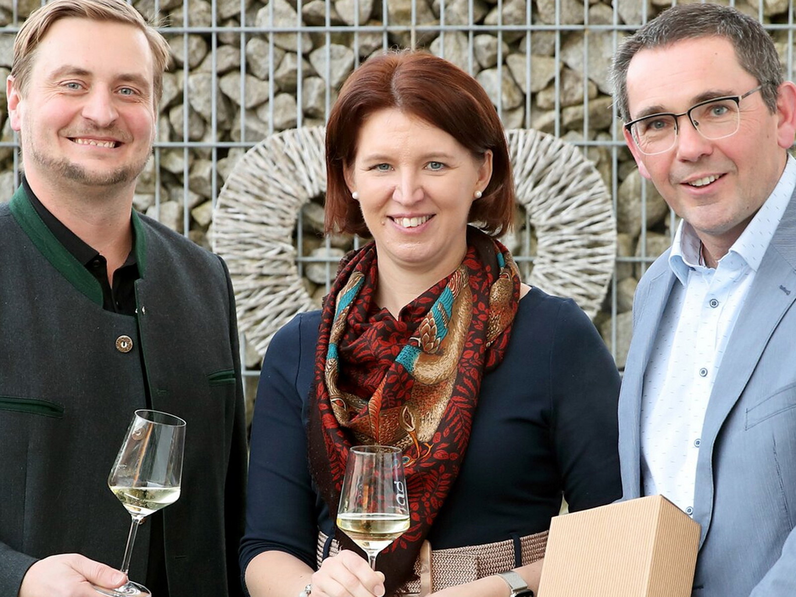 Leo Gmeiner, Agrar-Landesrätin Michaela Langer-Weninger, und Klaus Stumvoll.
