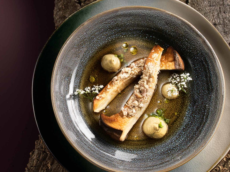 Festlich und zur Gänze vegan: Die Pilzessenz mit Maroni von «Magdalena»-Chef Dominik Hartmann.