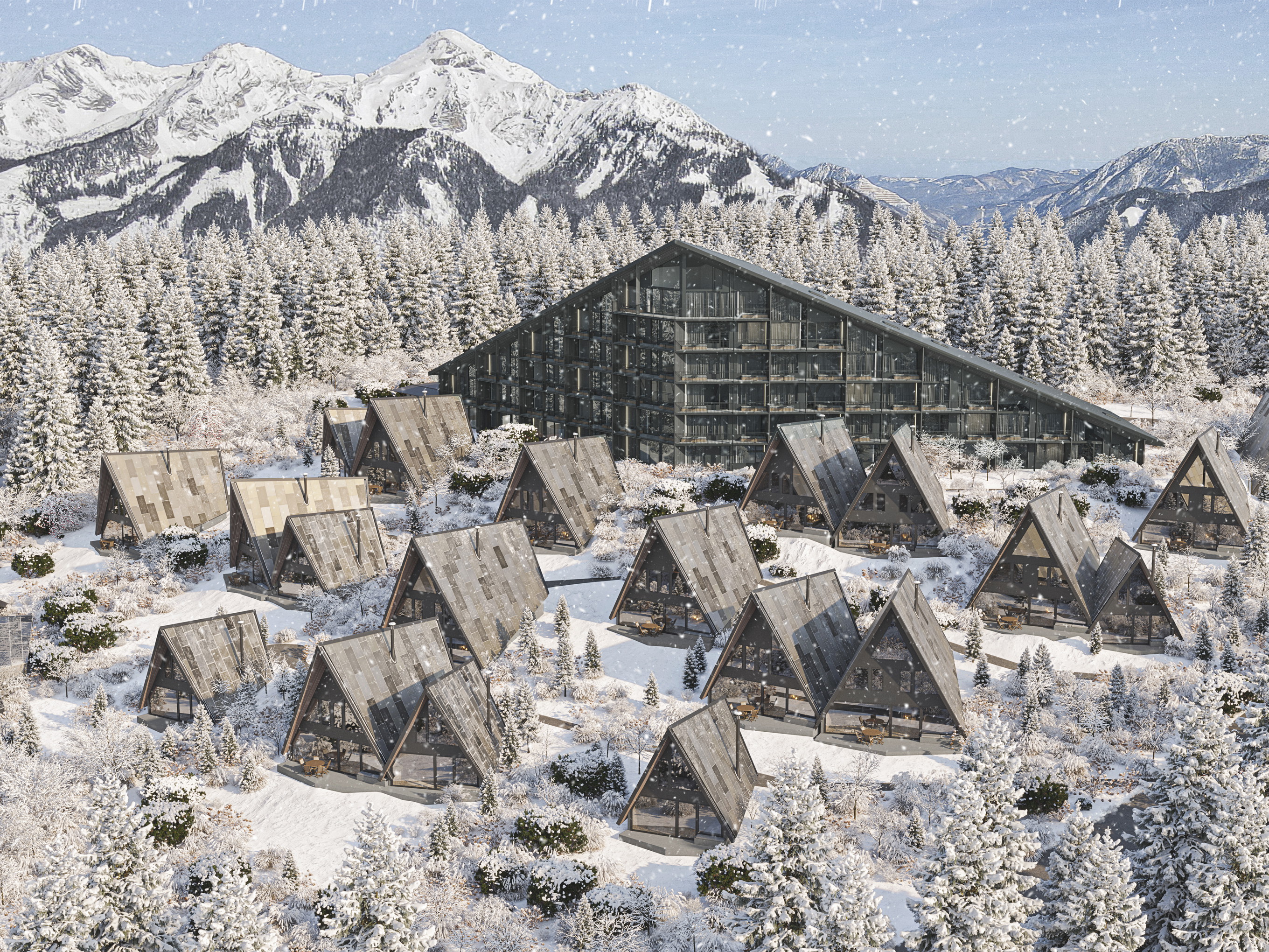 So wird das arcona Triforêt Alpinresort aussehen.