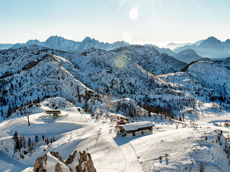 Das Skigebiet Nassfeld zwischen dem Gail- und dem Kanaltal: Kärntner Genuss-Kultur trifft hier auf italienische Einflüsse.