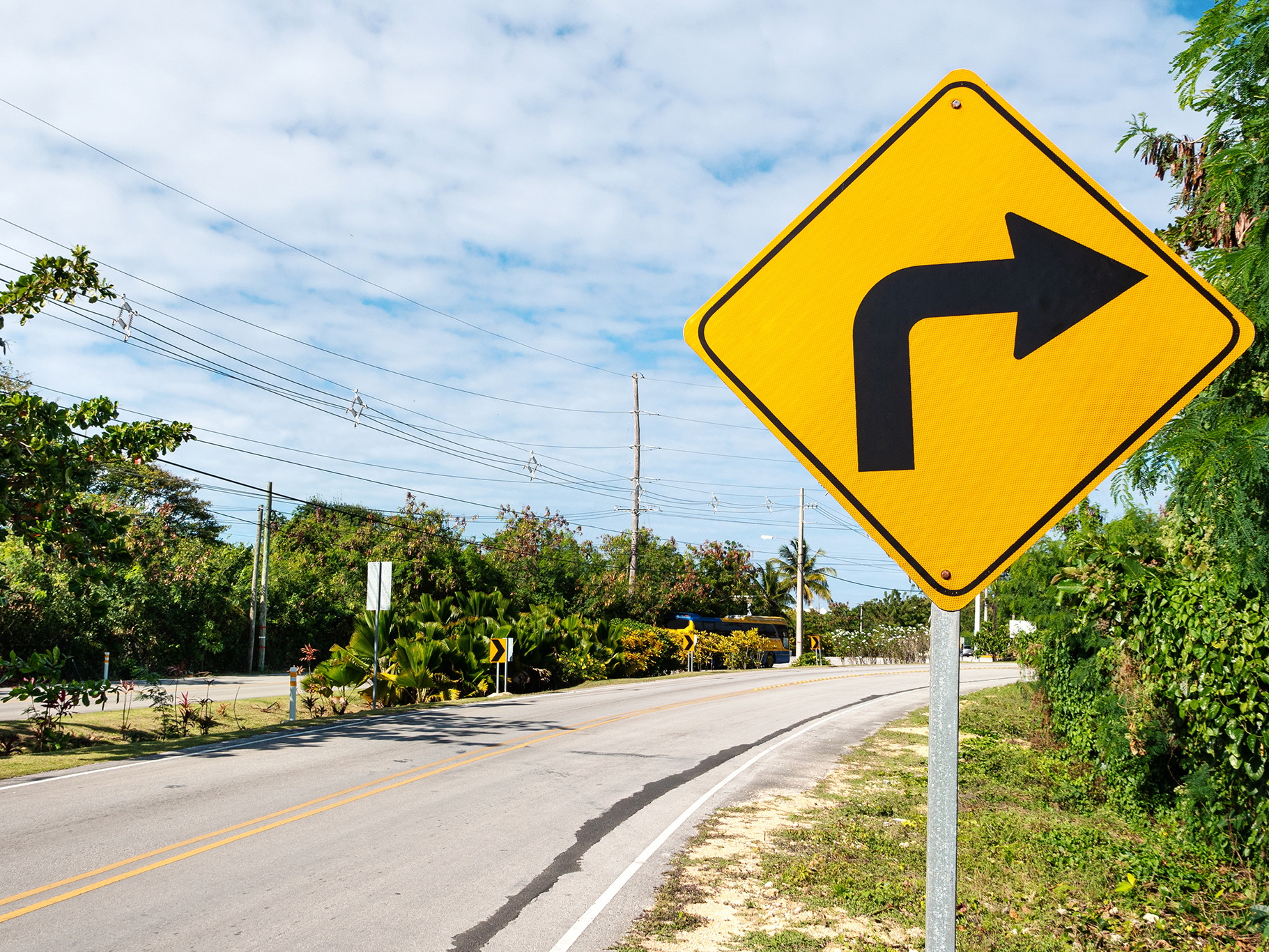 Traffic road sign, Dominican Republic.