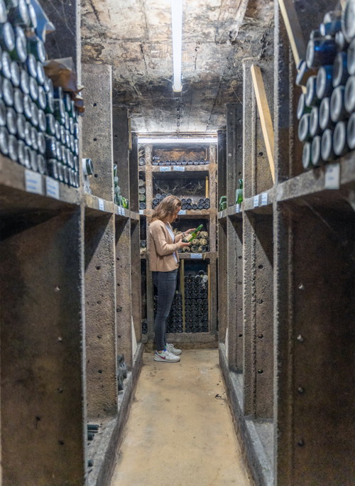 Catharina Grans. Die junge Önologin ist die 13. Generation ihrer Familie im Weingut Grans-Fassian. Im Keller liegt hier ein reicher Bestand an reifen Weinen.