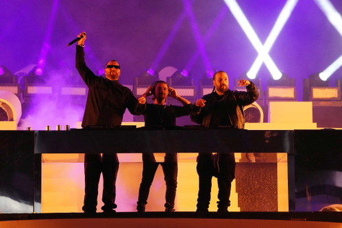 Auftritt der Swedish House Mafia.