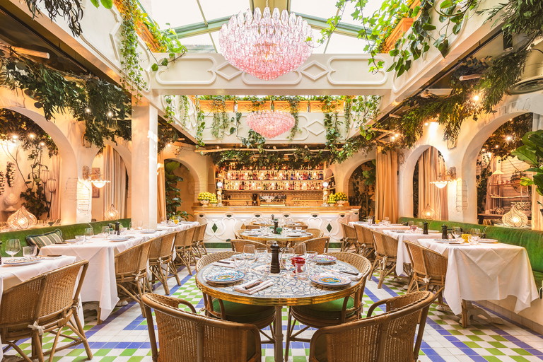 Interior of new Italian restaurant Jacuzzi, Kensington.