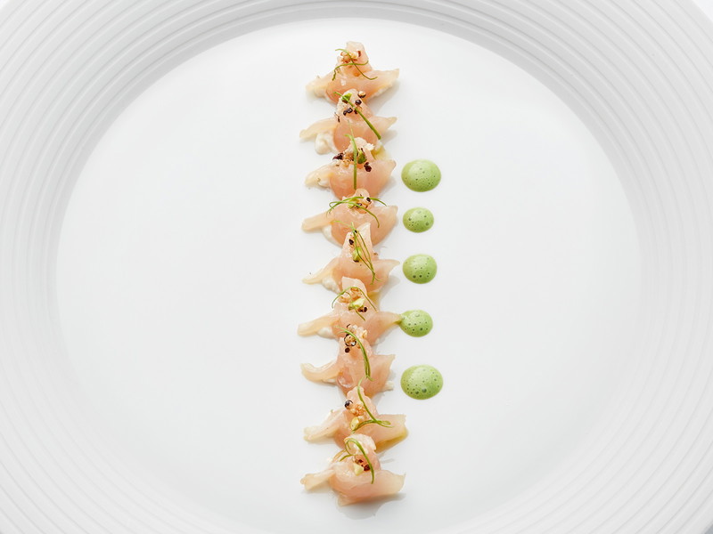 Fisch köstlich in Linie gebracht.