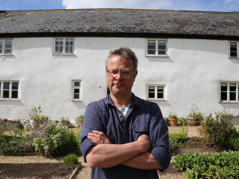 Hugh Fearnley-Whittingstall in the River Cottage garden.