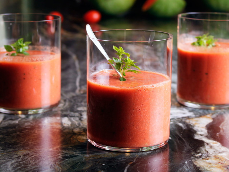 Ganz ohne Fleisch: Ochsenherz Gazpacho.