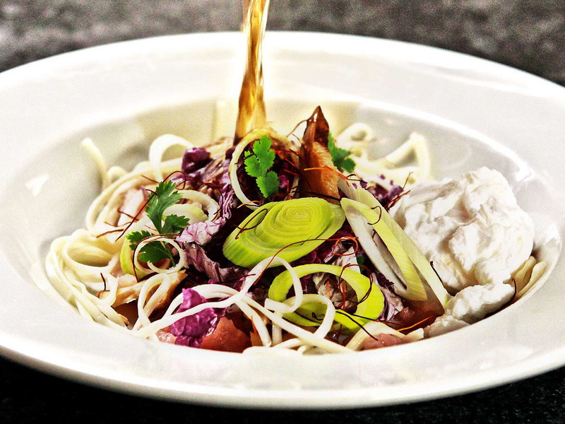 Asian-Inspired Winter Soup with Vegetables and Egg
