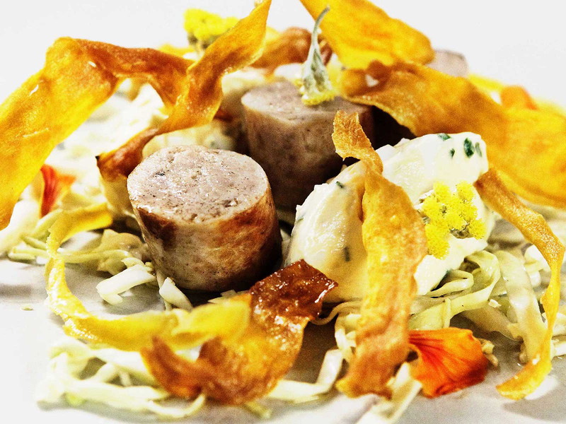 Tasty salsiccia with sweet potato &amp; cabbage