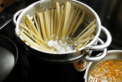 Pasta: Fettucine with Tiger Prawns