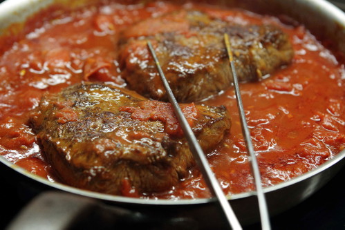 Flank Steak with Tomatoes and Noodles