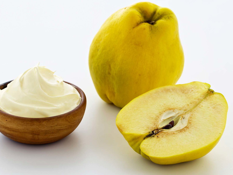 Baked Whole Quince with Kaymak or Mascarpone