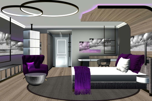 Rendering: Designkonzept der neuen Zimmer im »Landhaus Stricker«.