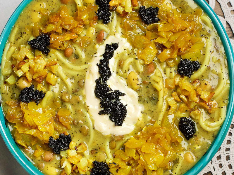 Persian Bean Stew: Ash Reshteh