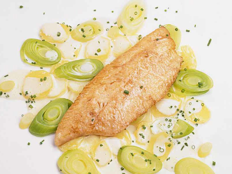 Trout Fillets on a Bed of Leeks &amp; Potatoes