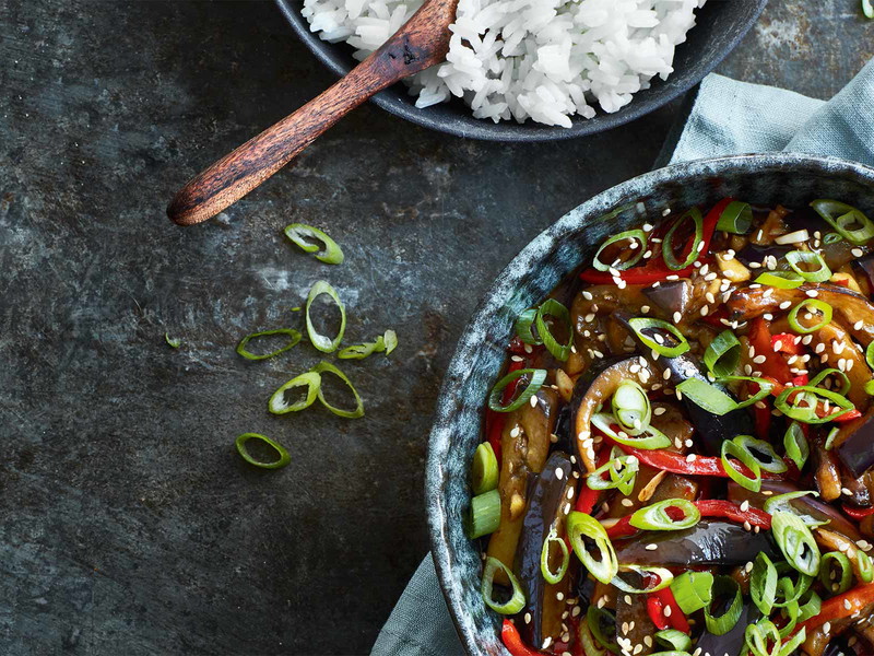 Szechuan style aubergine.