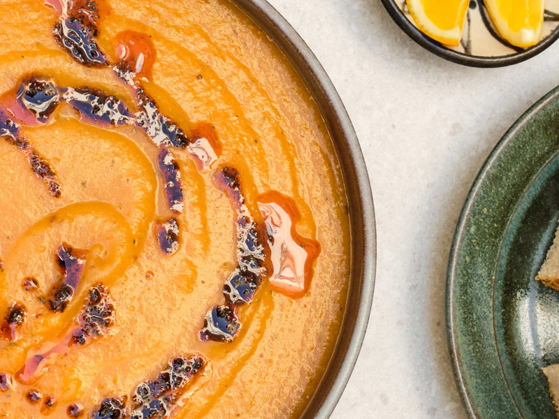 Red Lentil Soup with Paprika Mint Oil