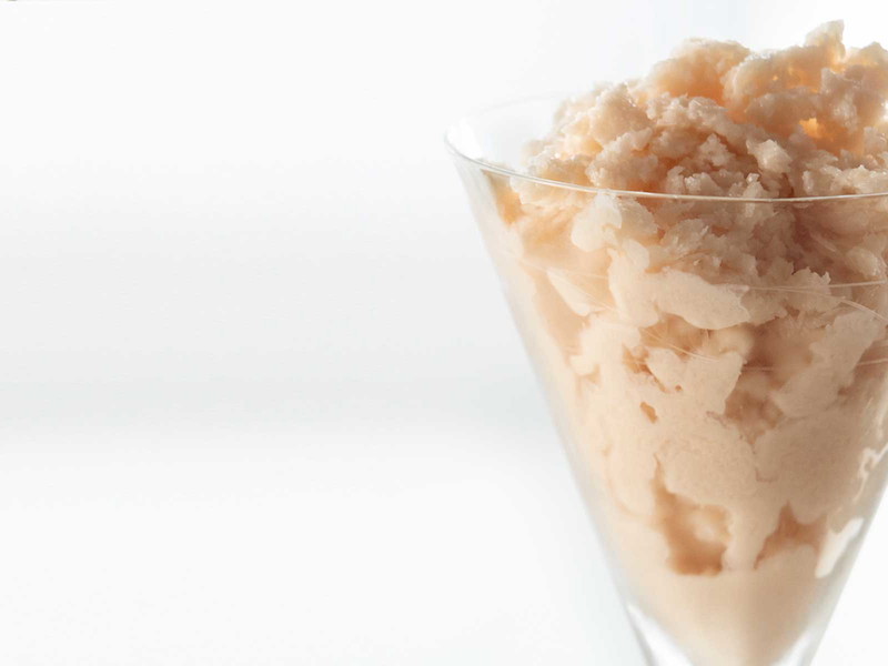 Homemade almond granita