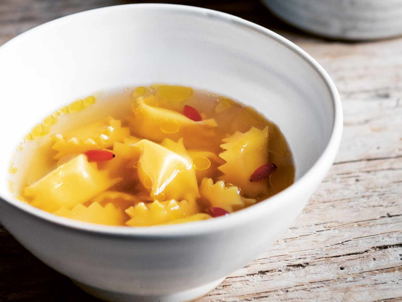 Formai de Mut Ravioli with Chicken Broth