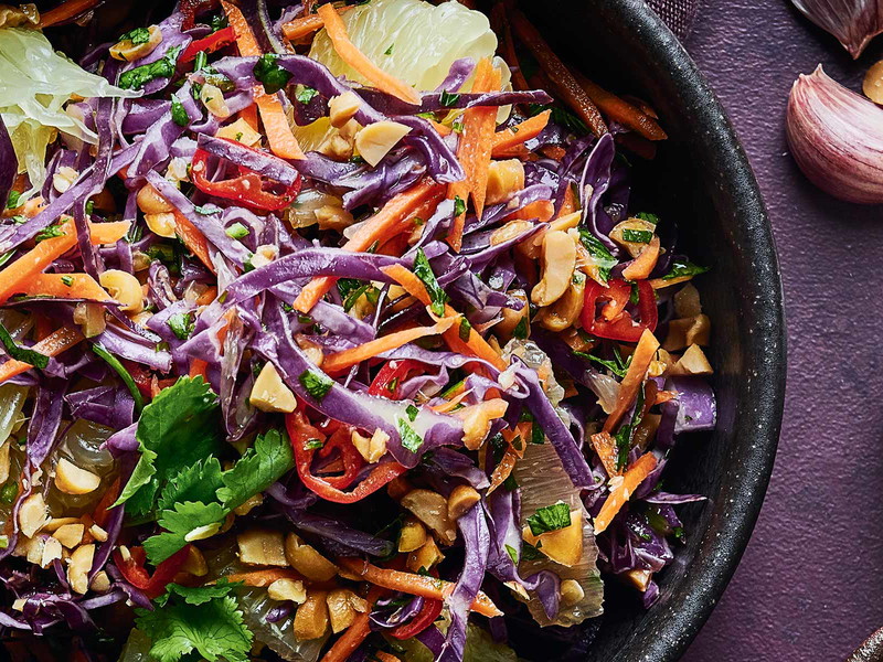 Coleslaw of Red Cabbage and Citrus Fruit