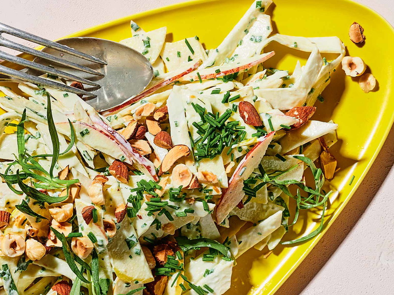 Celeriac and Apple Salad with Roast Nuts