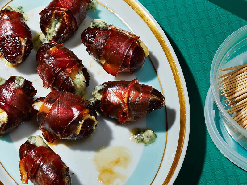 Stuffed Dates with Gorgonzola and Crispy Parma Ham