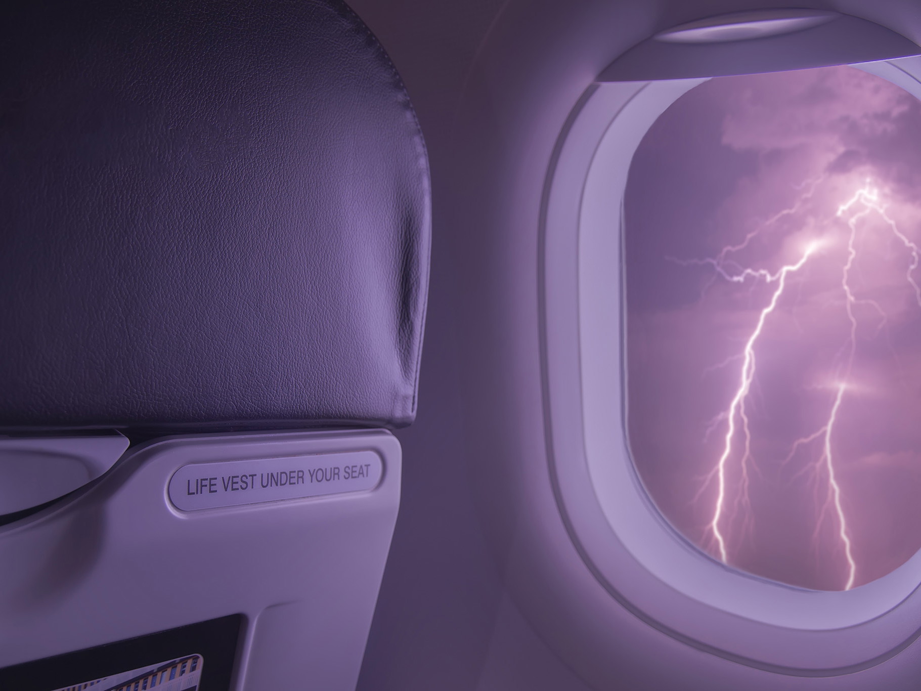 Most passengers are unaware of lightning strikes.