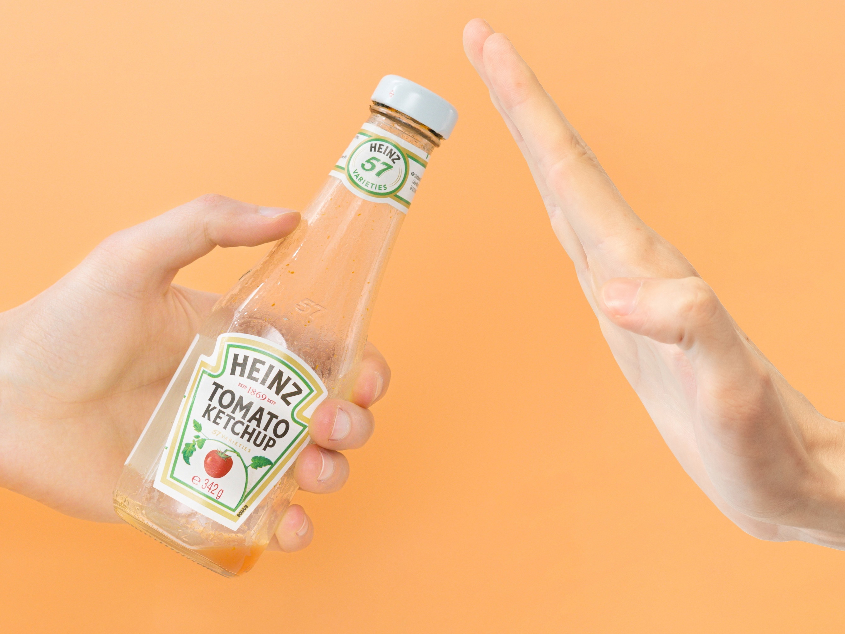 Heinz Ketchup: Palmöl, Schimmelpilzgifte und massig viel Zucker. 