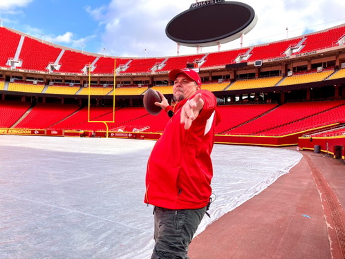 Tim Mälzer im Arrowhead Stadium der Kansas City Chiefs.