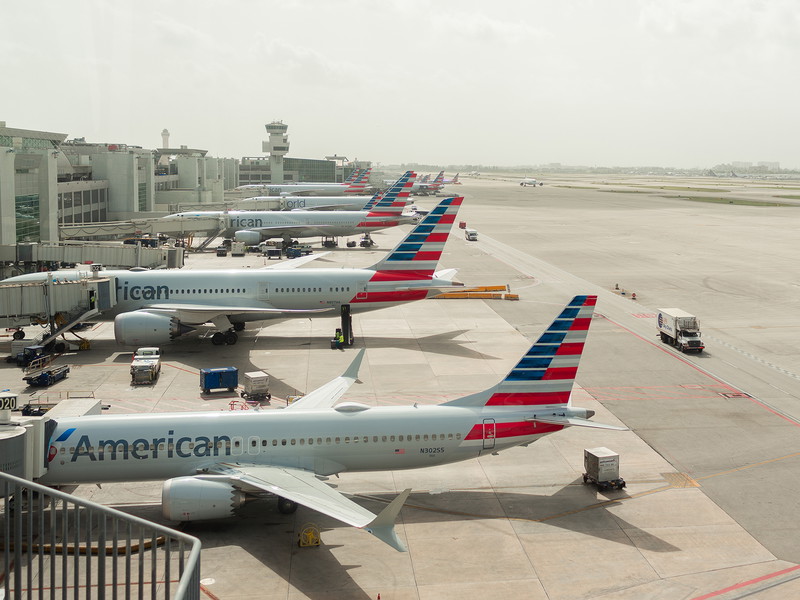 American Airlines planes at Miami International Airport