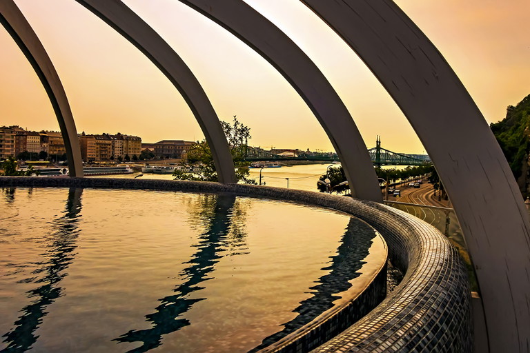 Rooftop jacuzzi of Rudas Baths, Budapest