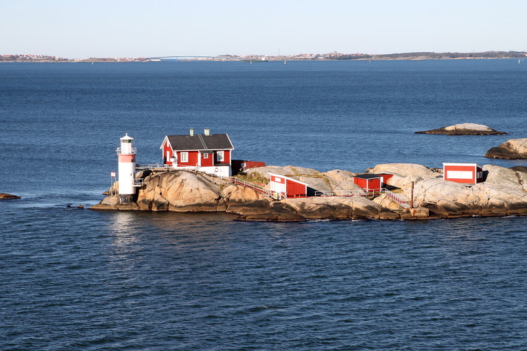 Lighthouse in the archipelago on the North Sea at Gothenburg, Sweden.