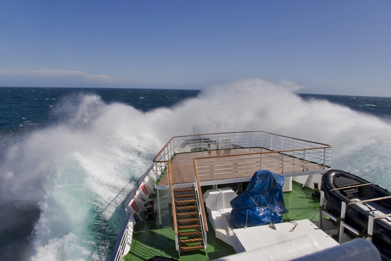 A ship crossing the Drake Straight to Antarctica