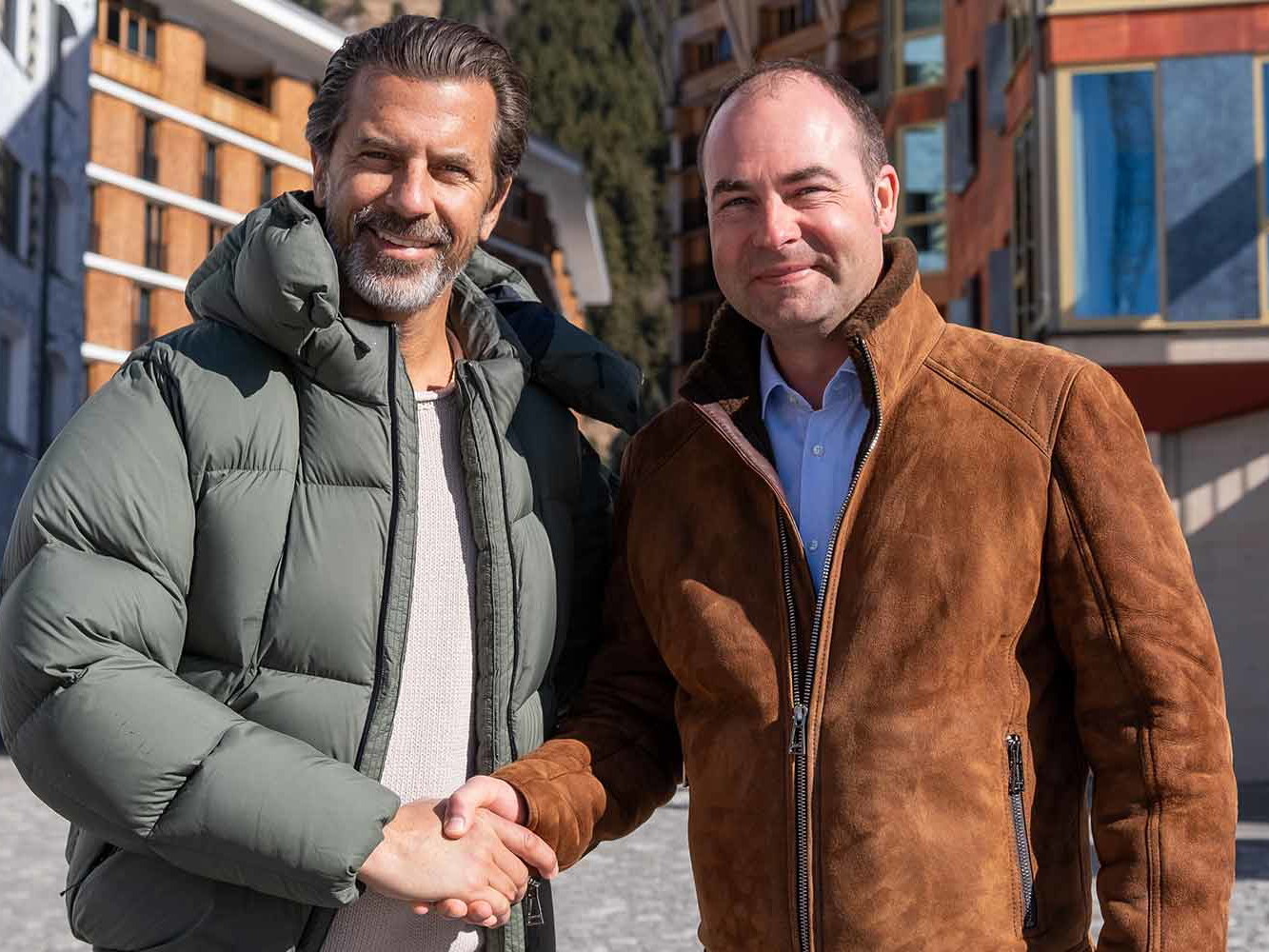 Andreas Caminada mit Raphael Krucker von der Andermatt Swiss Alps AG.