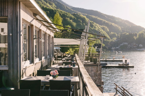 Terrasse Restaurant Bootshaus, Seehotel Das Traunsee