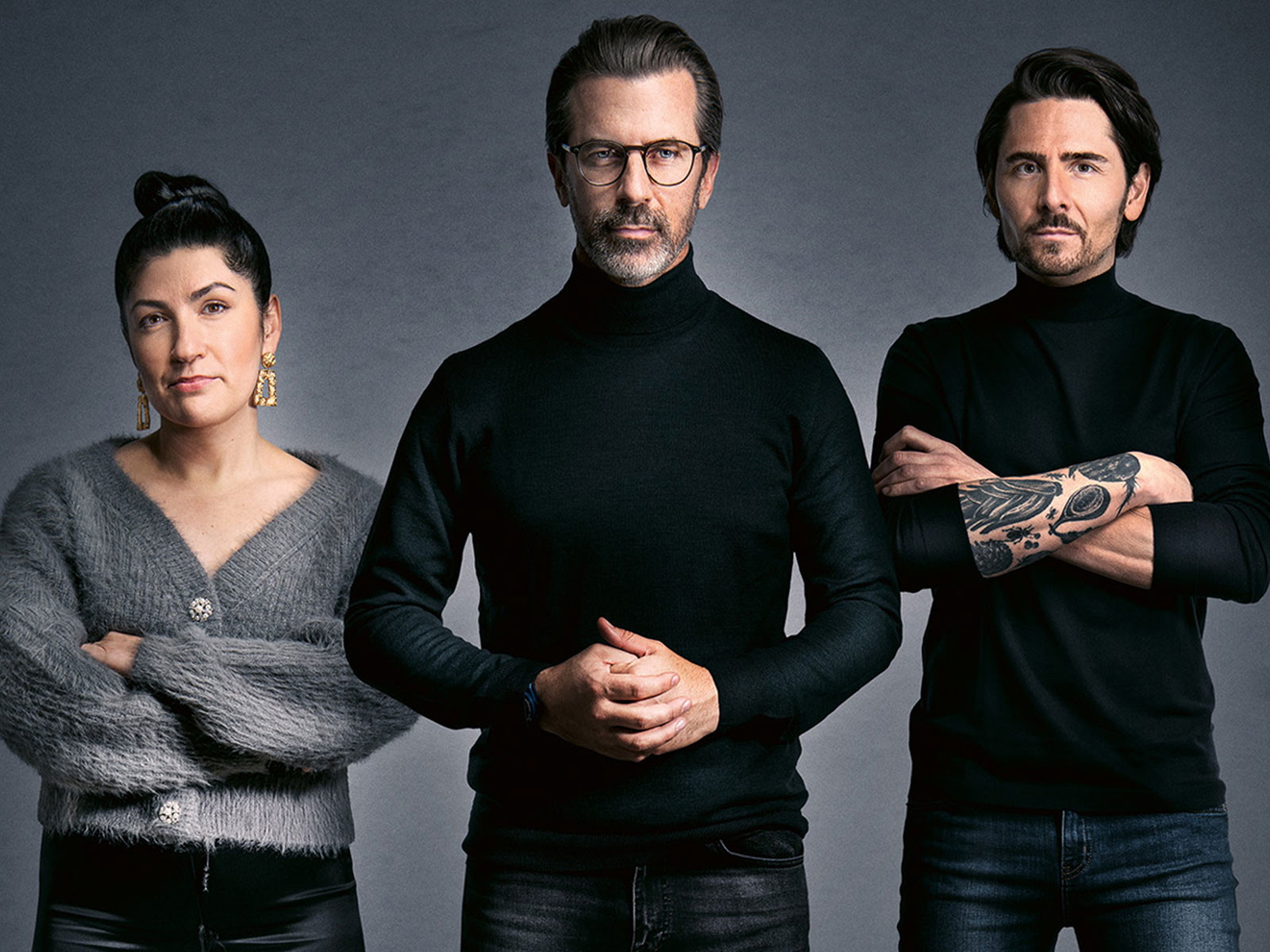 Elif Oskan, Andreas Caminada  und Nenad Mlinarevic bilden die Schweiz-Jury der Kochshow.