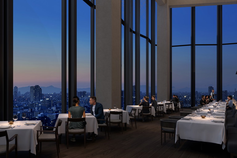 Restaurant at the new Bellustar hotel, Tokyo.